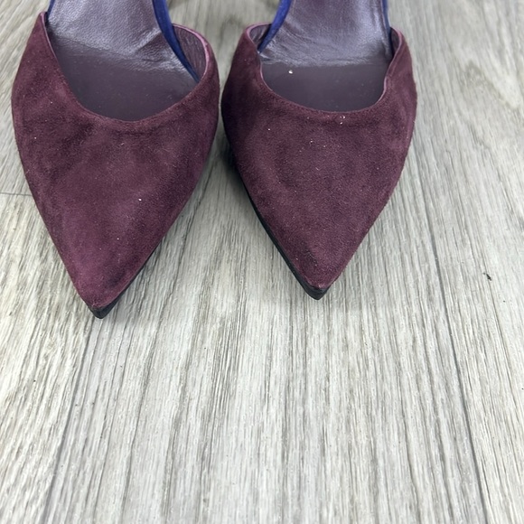 Stuart Weitzman Pumps Heels Pointed Toe Suede Ankle Strap - Picture 3 of 12